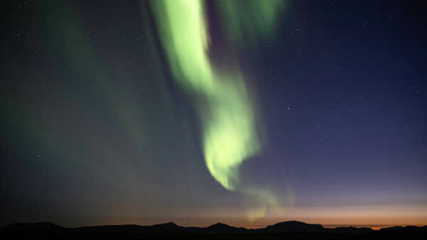 Display of beautiful northern lights